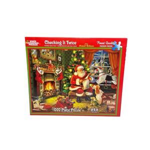 Checking It Twice White Mountain Puzzle 1000 Pieces Complete all Pieces Santa